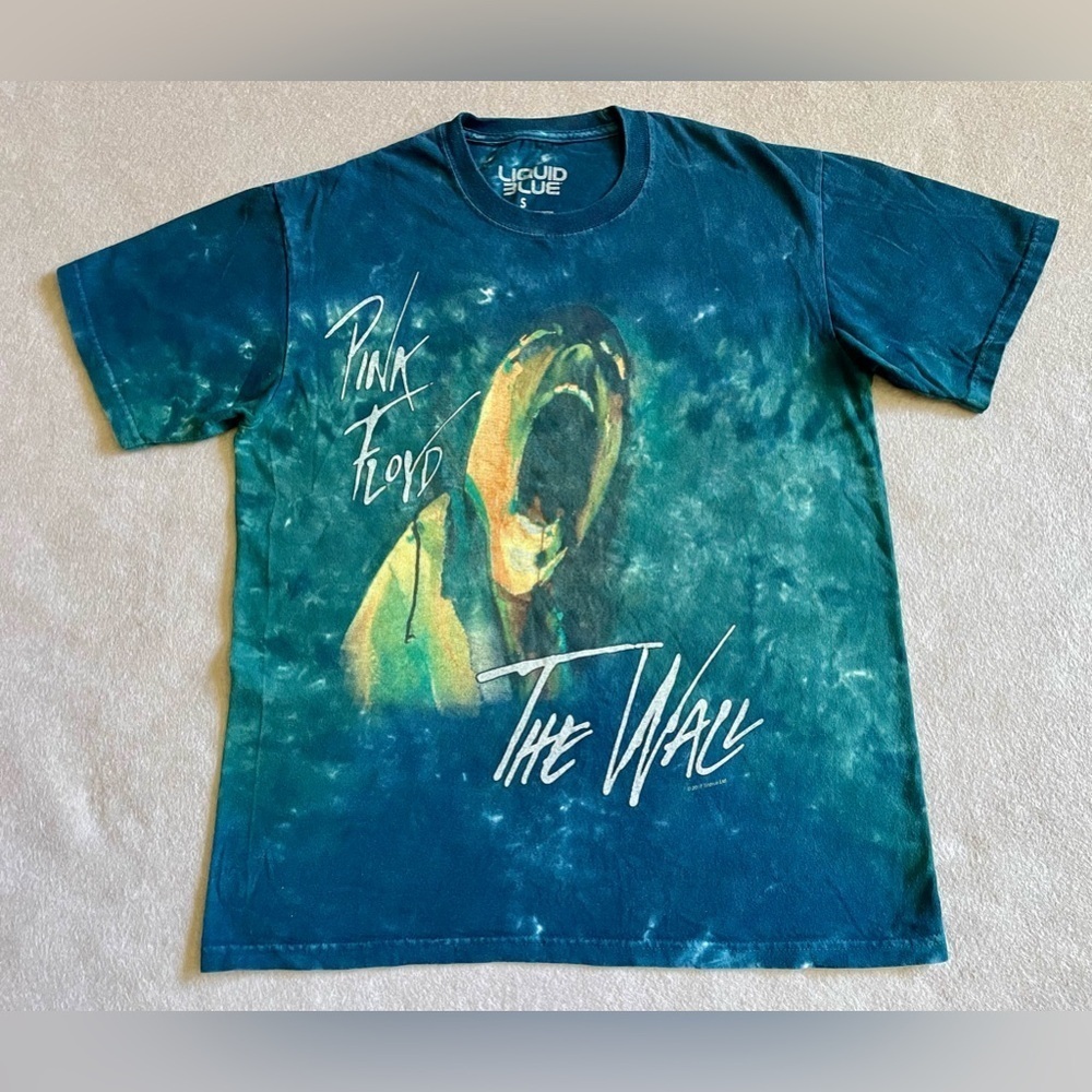 Pink Floyd The Wall T-Shirt Liquid Blue Men’s Small Tie Dye 100% Cotton Rock